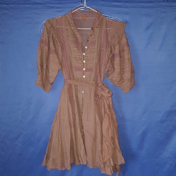 Free People Crochet Lilac purple Prairie sax Dress - Picture 3 of 11